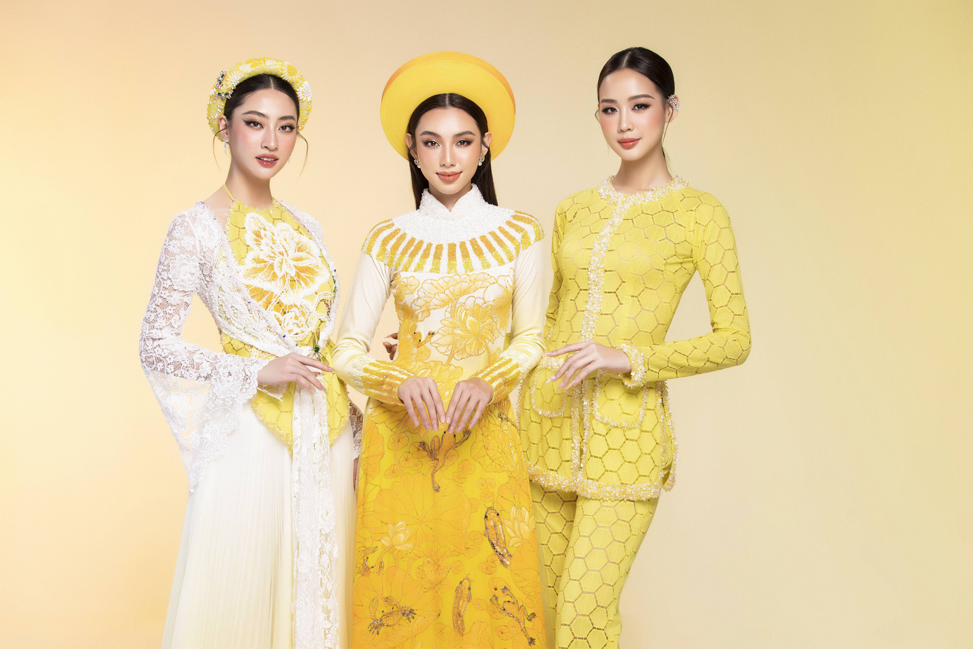 Da esquerda para a direita: Luong Thuy Linh, Thuy Tien, Bao Ngoc como embaixadores do concurso Từ trái qua: Lương Thùy Linh, Thùy Tiên, Bảo Ngọc làm đại sứ cuộc thi