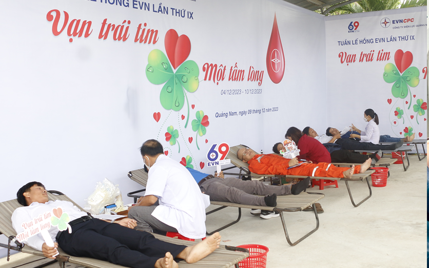 Việc cung ứng điện trong các dịp Noel, lễ Tết tại miền Trung - Tây Nguyên thế nào?- Ảnh 3. PC Quảng Nam hưởng ứng Tuần lễ hồng EVN lần thứ IX năm 2023