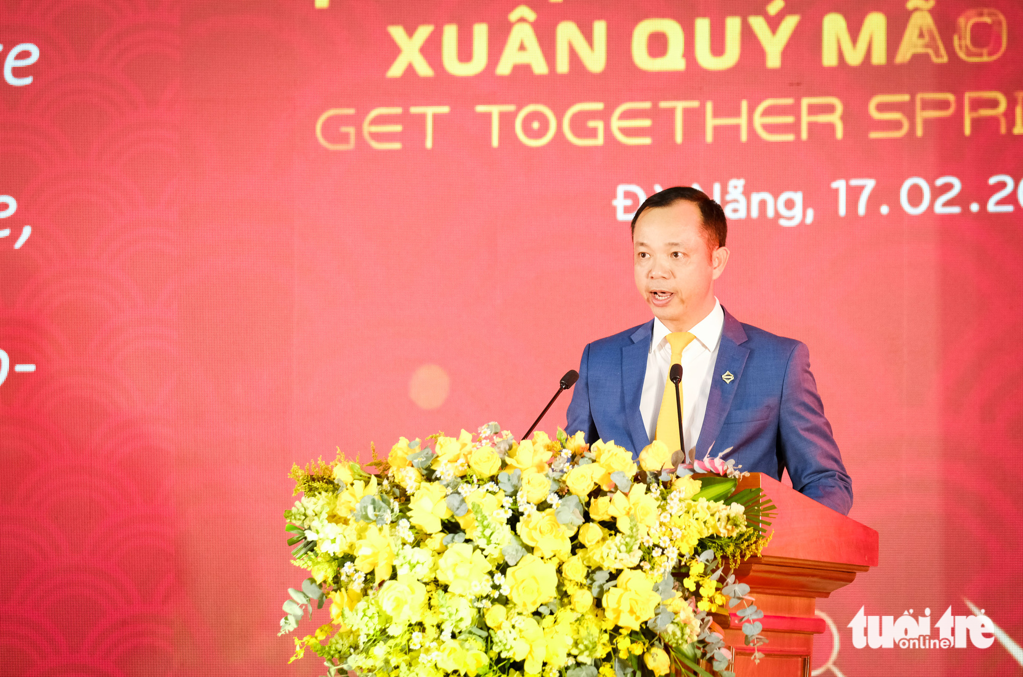 Ông Nguyễn Văn Bình, chủ tịch Vùng miền Trung, Tập đoàn Sun Group, nêu kiến nghị - Ảnh: TẤN LỰC