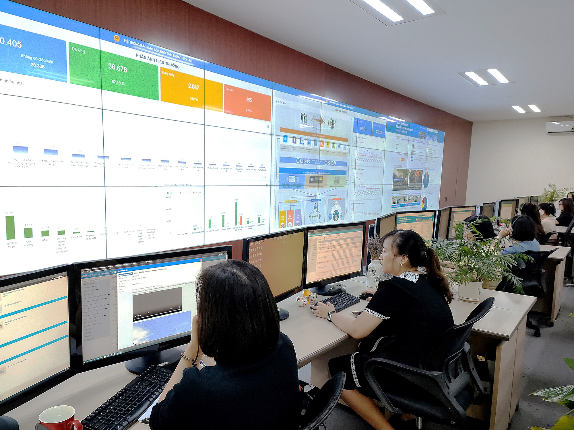 Trung tâm giám sát và điều hành đô thị thông minh của TP Huế do một nhà mạng tổ chức - Ảnh: ĐỨC THIỆN Trung tâm giám sát và điều hành đô thị thông minh của TP Huế do một nhà mạng tổ chức - Ảnh: ĐỨC THIỆN