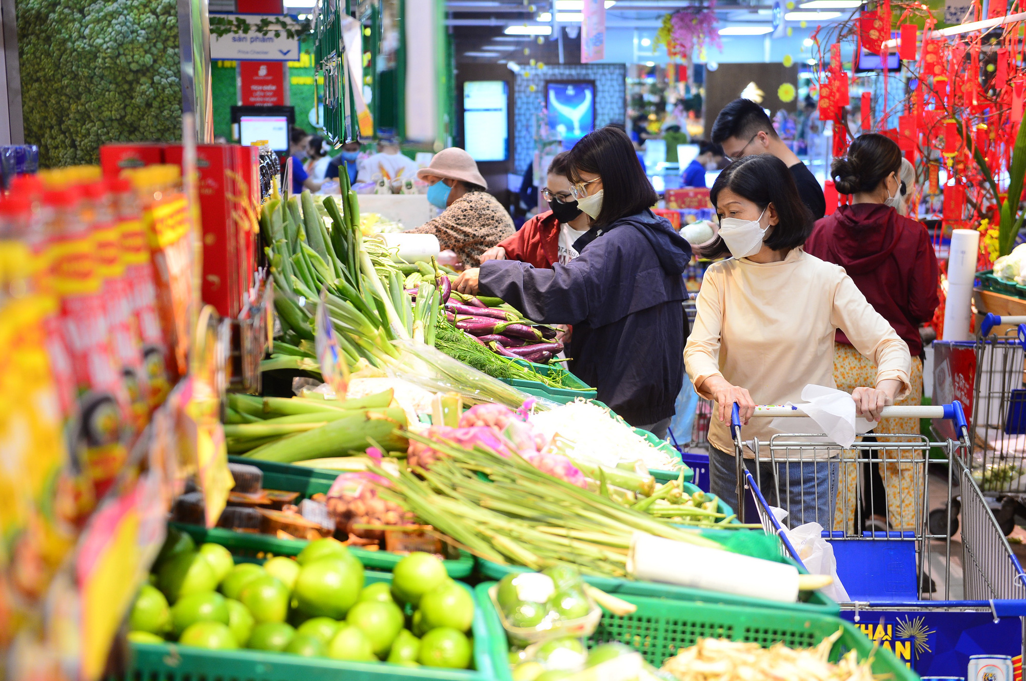 Mặt hàng rau, củ, quả... hút khách trong những ngày đầu năm tại hệ thống siêu thị Co.opmart, TP.HCM - Ảnh: QUANG ĐỊNH Mặt hàng rau, củ, quả... hút khách trong những ngày đầu năm tại hệ thống siêu thị Co.opmart, TP.HCM - Ảnh: QUANG ĐỊNH