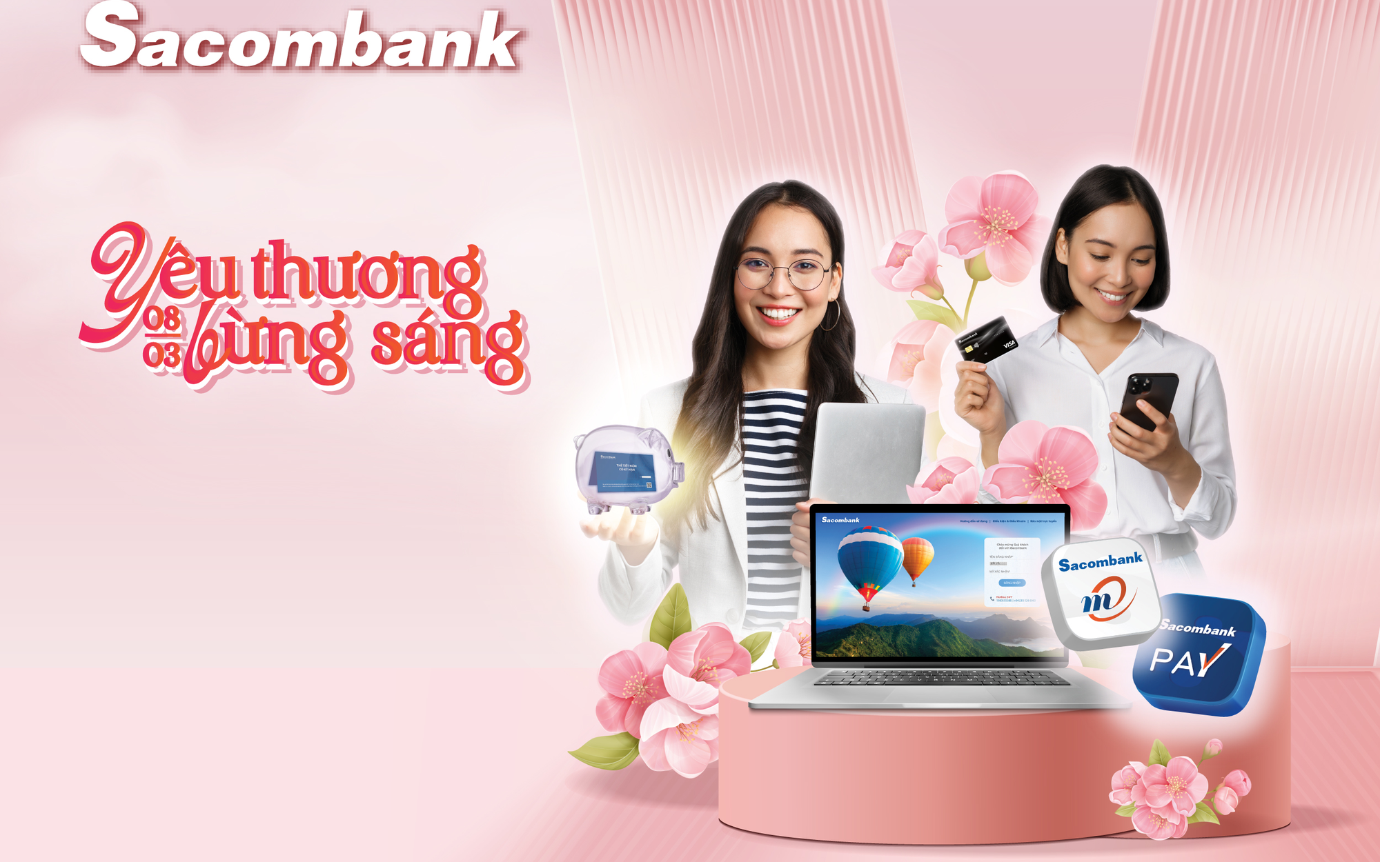 Sacombank tung hàng nghìn phần quà tri ân khách hàng nữ dịp 8-3