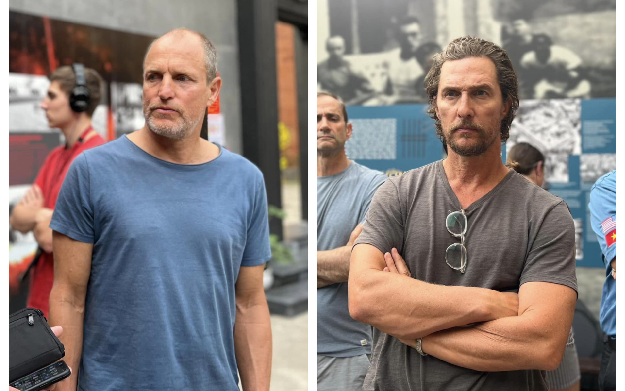 Hai ngôi sao Hollywood Matthew McConaughey và Woody Harrelson thăm trưng bày tại Nhà tù Hỏa Lò