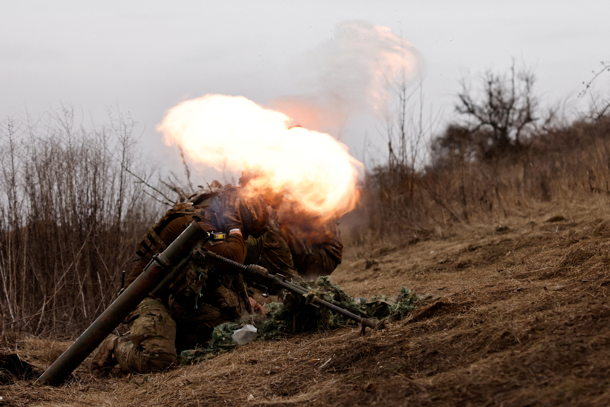 Ukrainian soldiers at a frontline position near the city of Bakhmut, Donetsk, March 16 - Photo: REUTERS