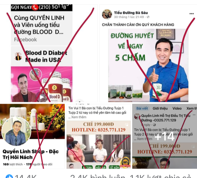 Ảnh chụp màn hình Facebook Quyền Linh về việc anh “kêu cứu” hình ảnh bị sử dụng quảng cáo trái phép