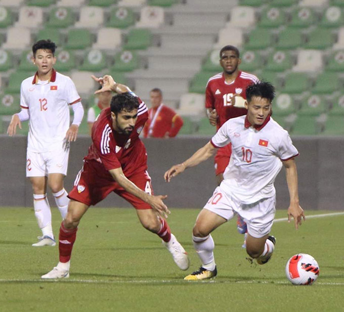 U23 Việt Nam không thể gây bất ngờ cho U23 UAE - Ảnh: VFF