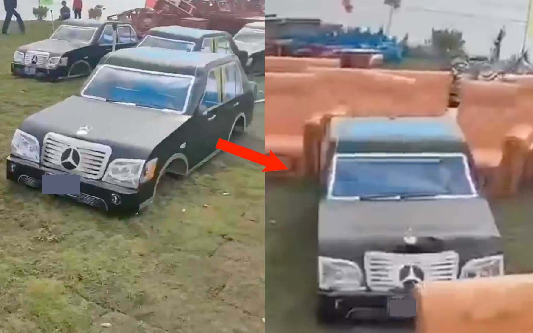 Thị trường ‘cõi âm’ ế ẩm, bất động sản, ô tô vàng mã cũng khó bán- Ảnh 4. Video gây sốt: Xe sang, xe tăng, máy bay vàng mã cho người cõi âm