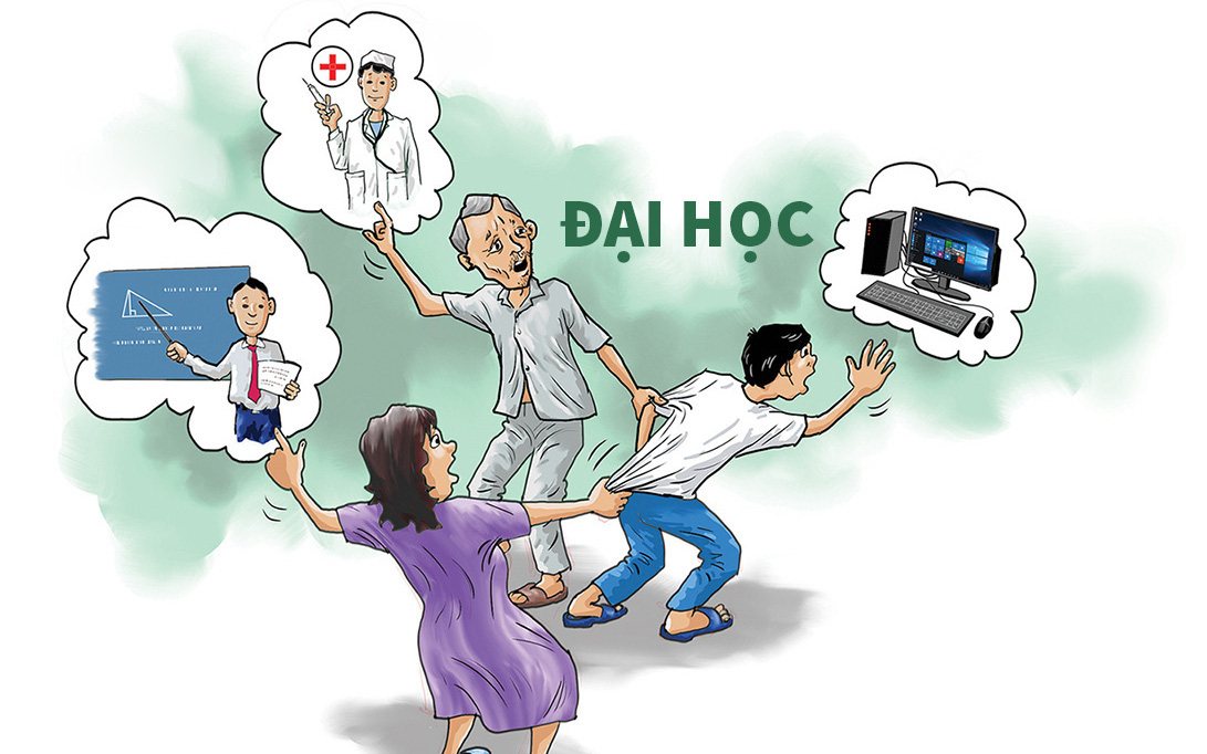 Mâu thuẫn khi cha mẹ chọn ngành nghề đại học thay con