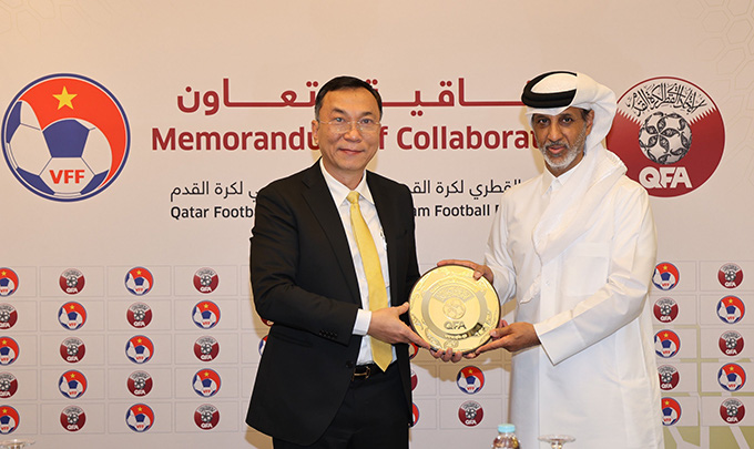 Bóng đá Việt Nam sẽ nhận được nhiều sự hỗ trợ từ LĐBĐ Qatar trong thời gian sắp tới- Ảnh: VFF