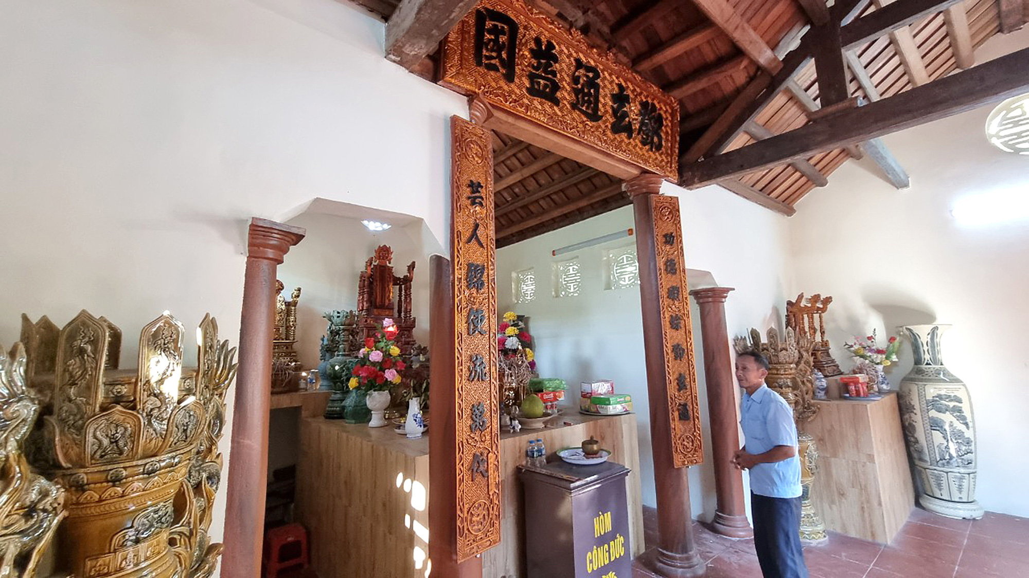 Nơi thờ tự và vinh danh nghệ nhân Đặng Huyền Thông ở thôn Hùng Thắng, Nam Sách, Hải Dương - Ảnh: THÁI LỘC