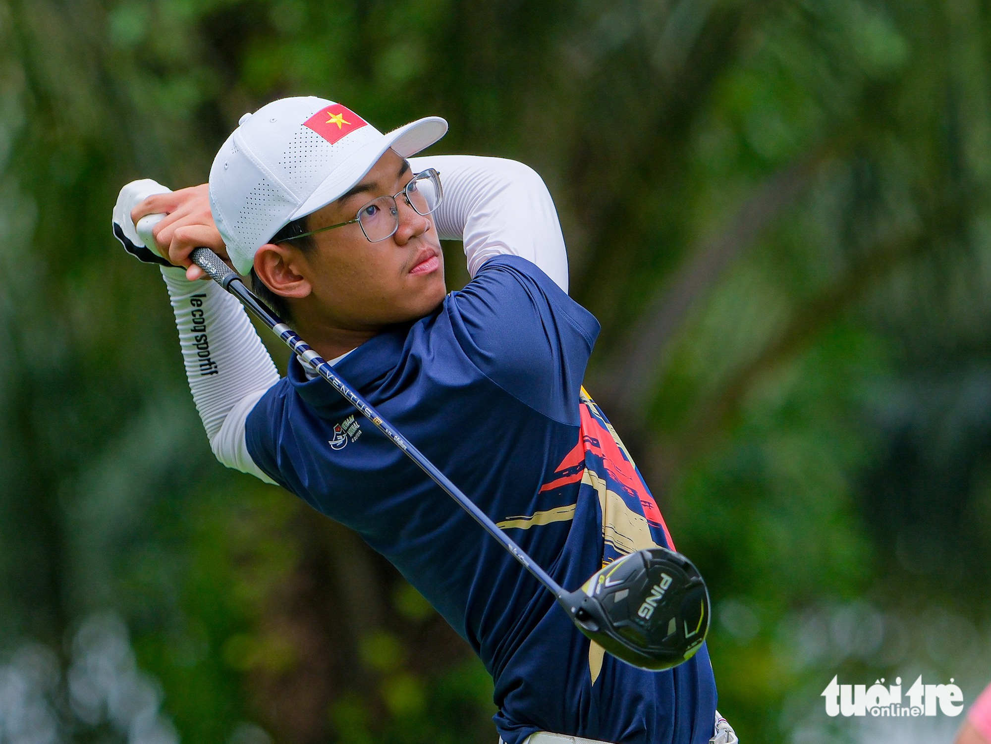 Golfer Lê Khánh Hưng giành HCV SEA Games 32 đầy bất ngờ. Anh là một trong những VĐV tiêu biểu của thể thao TP.HCM tại đại hội - Ảnh: NAM TRẦN
