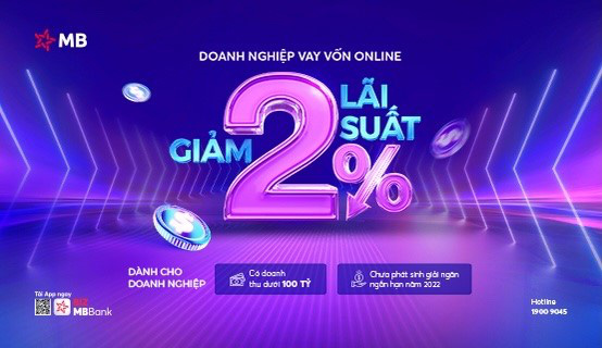 MB tung siêu phẩm "Vay vốn online, giảm 2% lãi suất"