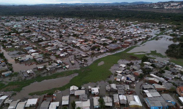 Cảnh ngập lụt tại Sao Leopoldo, bang Rio Grande do Sul của Brazil ngày 17-6 - Ảnh: REUTERS