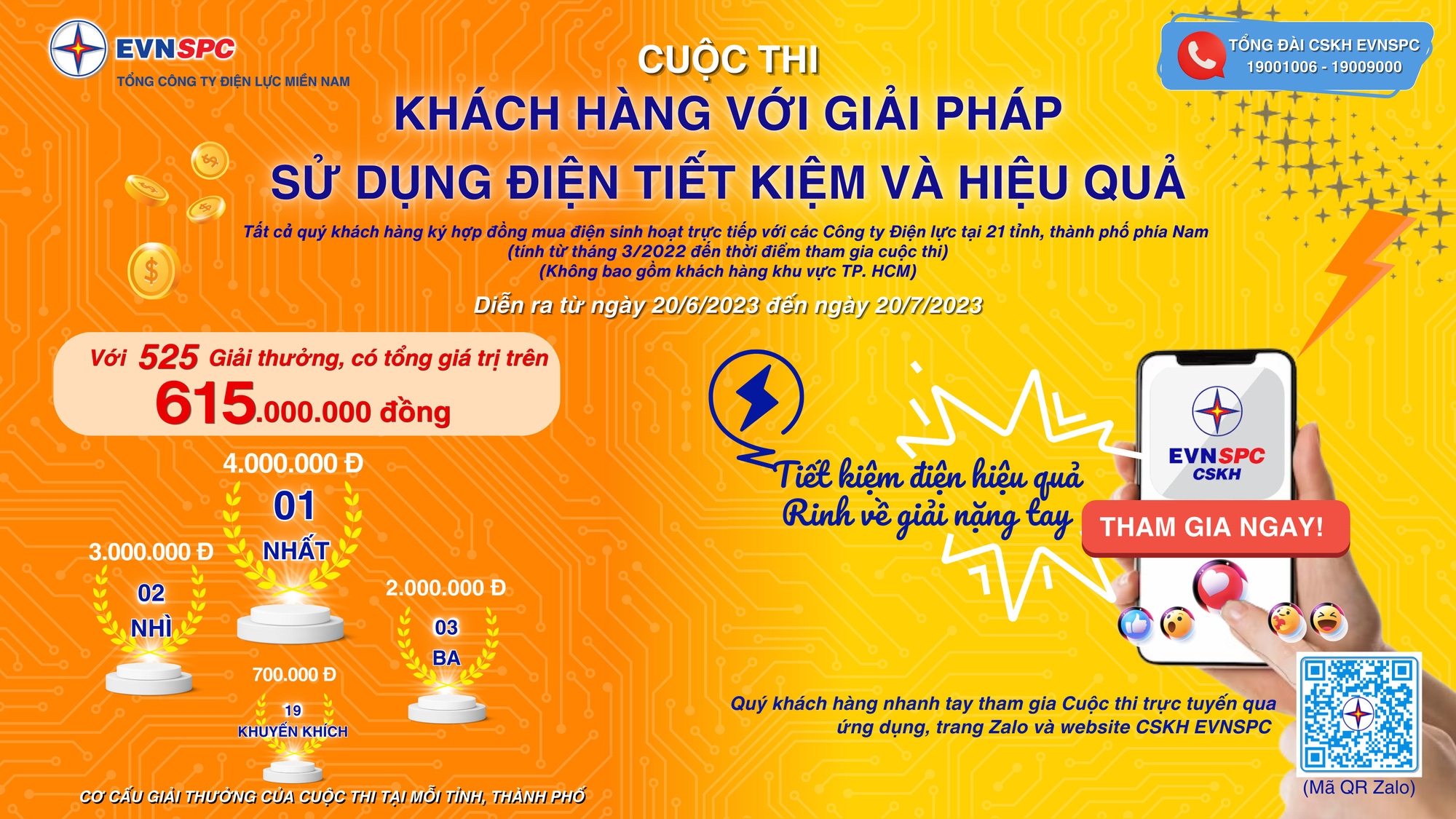 Cuộc thi “Khách hàng với giải pháp sử dụng điện tiết kiệm và hiệu quả” với tổng giá trị giải thưởng lên đến 615 triệu đồng