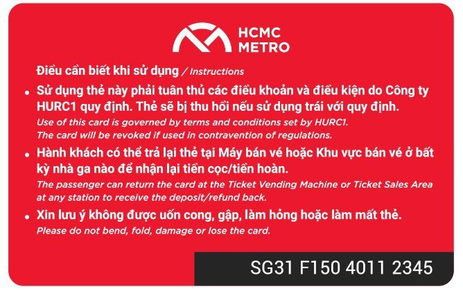 Công bố mẫu thẻ đi metro số 1 TP.HCM