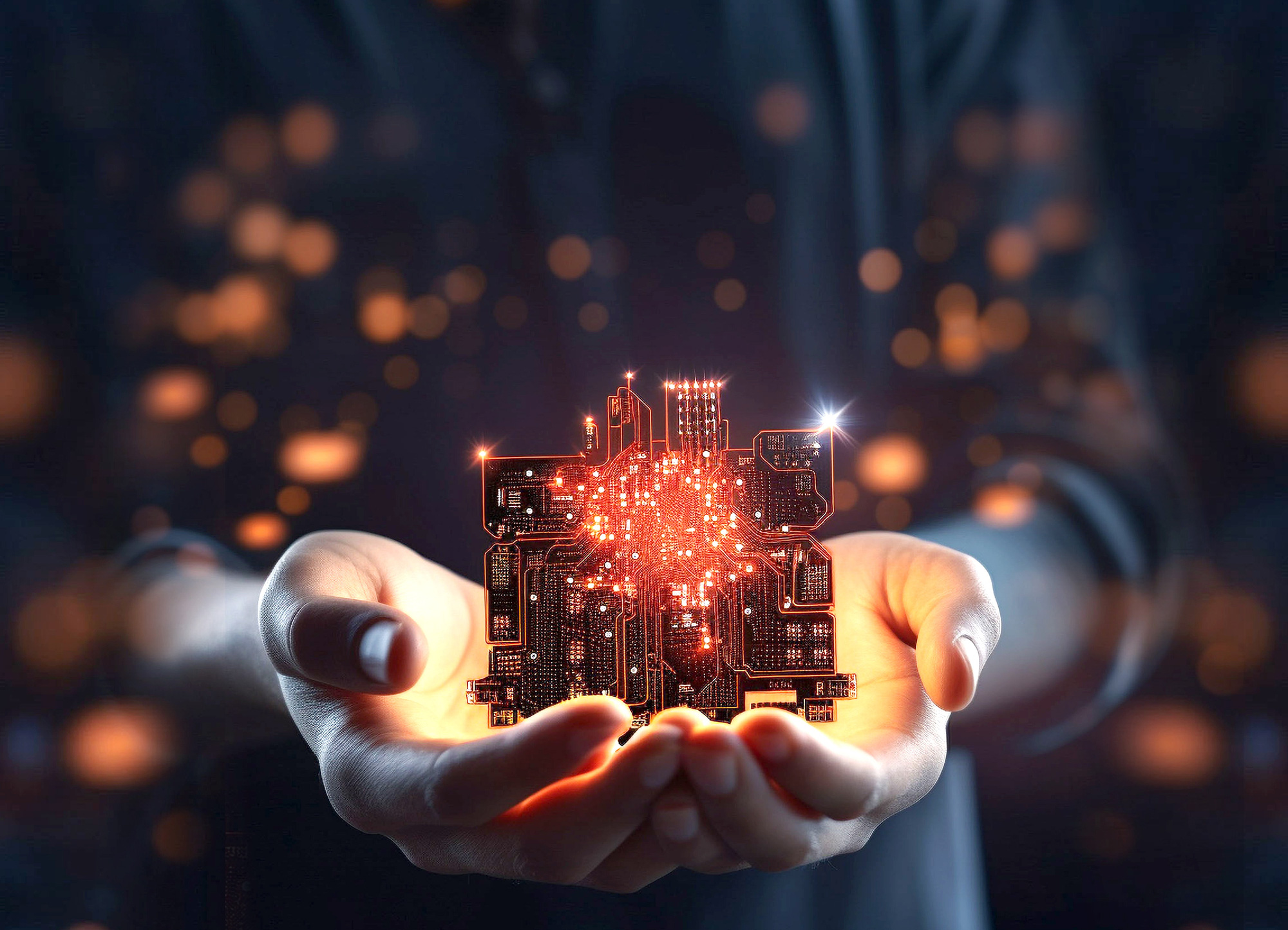 Chạy đua vào thị trường vi mạch 215 tỉ USD - Ảnh 1. Ảnh: Tấn Đạt (hình sử dụng công nghệ AI)