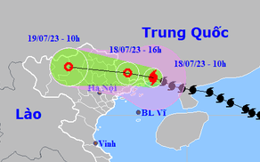 Tâm bão đang trên đất liền Trung Quốc, cách Móng Cái 60km