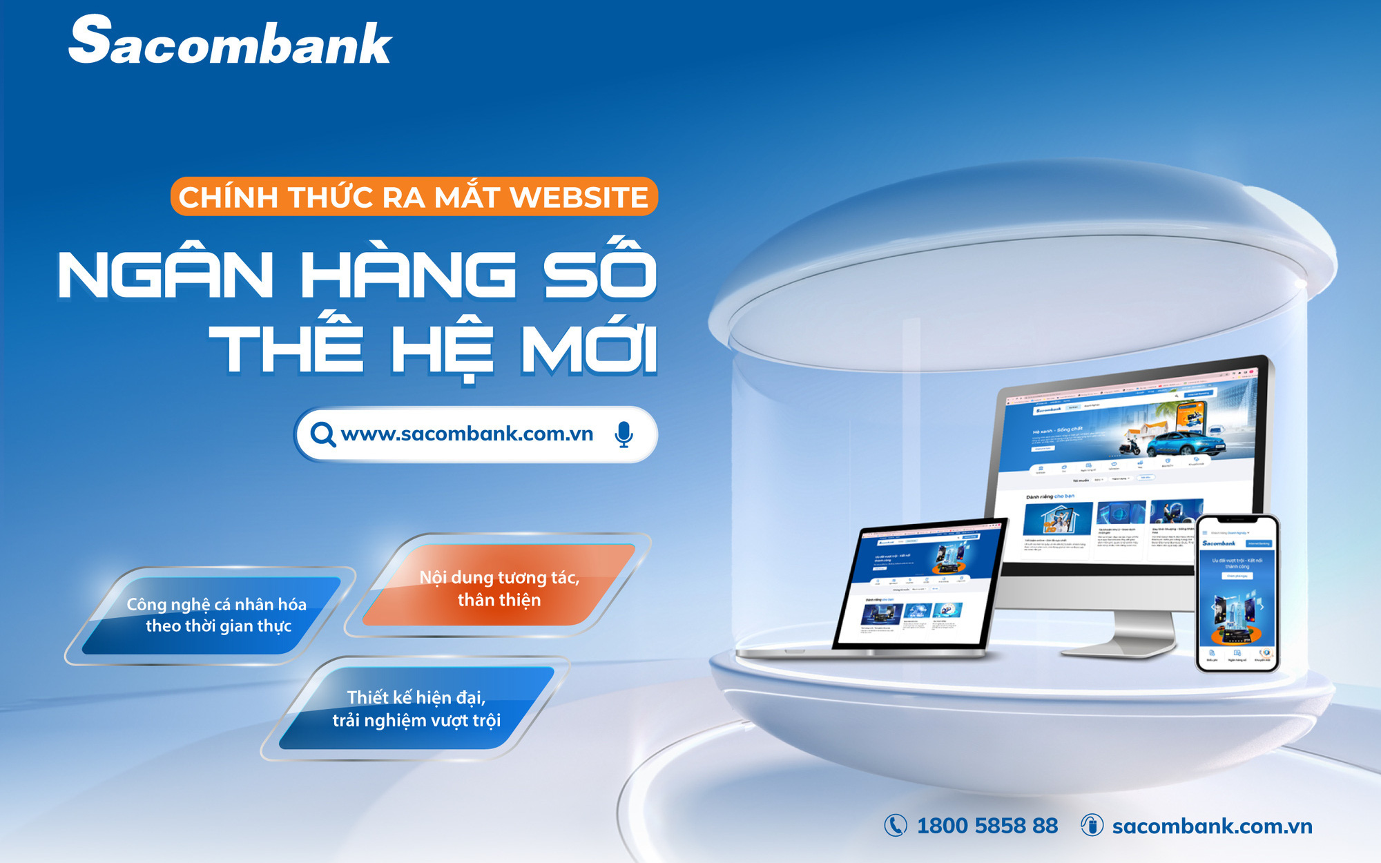 Sacombank chính thức ra mắt website ngân hàng số thế hệ mới