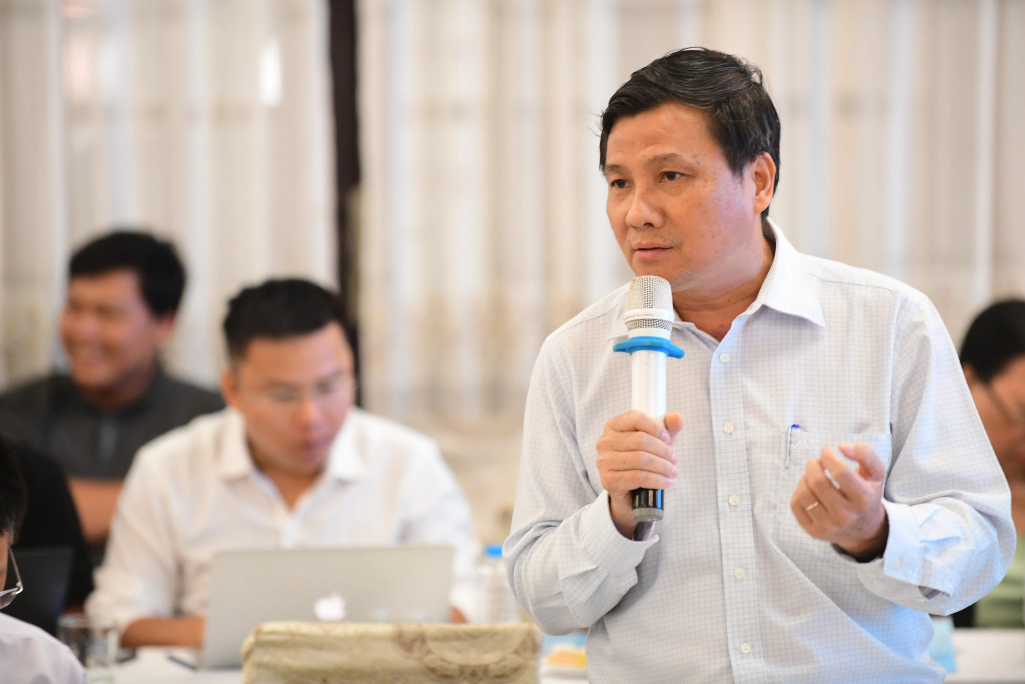 Ông Nguyễn Văn Út - hiệu trưởng Trường Thủy sản (thuộc Trường đại học Cần Thơ) - Ảnh: QUANG ĐỊNH