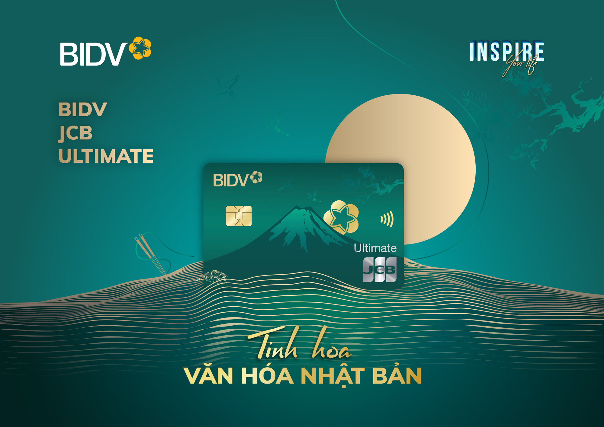 Ra mắt thẻ tín dụng quốc tế BIDV JCB Ultimate - Ảnh 2. Mẫu thẻ tín dụng quốc tế BIDV JCB Ultimate được thiết kế theo phong cách Tinh hoa Nhật Bản