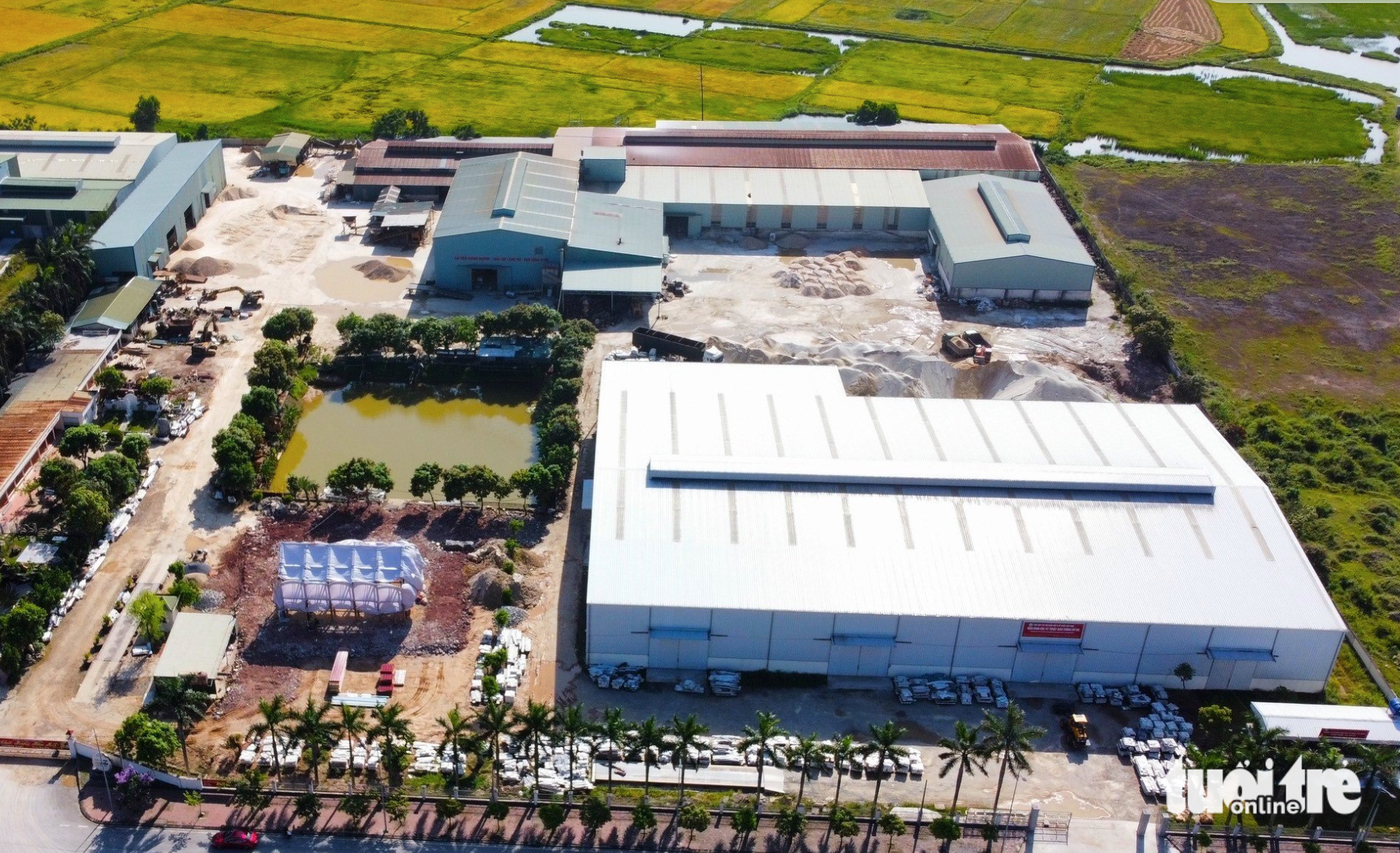 Công ty TNHH Châu Tiến đóng tại Khu công nghiệp Nam Cấm, Nghệ An nhìn từ trên cao - Ảnh: DOÃN HÒA
