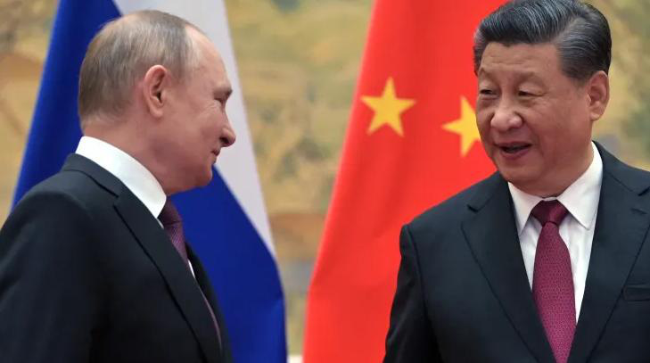 Chủ tịch Trung Quốc Tập Cận Bình và nhà lãnh đạo Nga Vladimir Putin năm 2022 - Ảnh: AFP