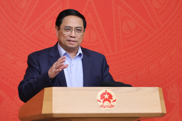 Thủ tướng Phạm Minh Chính phát biểu tại phiên họp của Ban Chỉ đạo thực hiện đề án hội nhập quốc tế - Ảnh: VGP