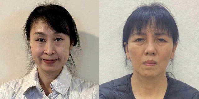 Hai bị can Nguyễn Bạch Thùy Linh và Nguyễn Thị Thanh Thủy bị cáo buộc tận dụng tác động so với người dân có dùng cho trục lợi vô đại án Việt Á - Ảnh: CACC