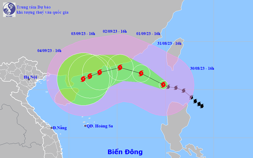 Tâm bão số 3 ở bắc Biển Đông, mạnh cấp 15-16, giật trên cấp 17