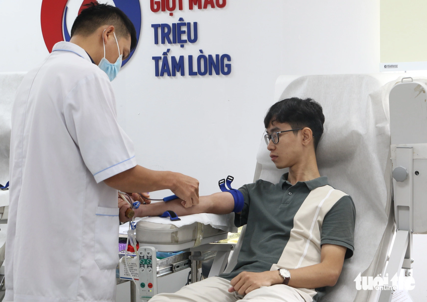 Intel employee Mr Phan Vu Ngoc Thien said he has donated blood for the Thues Dream program for the past seven years - Photo: Binh Minh