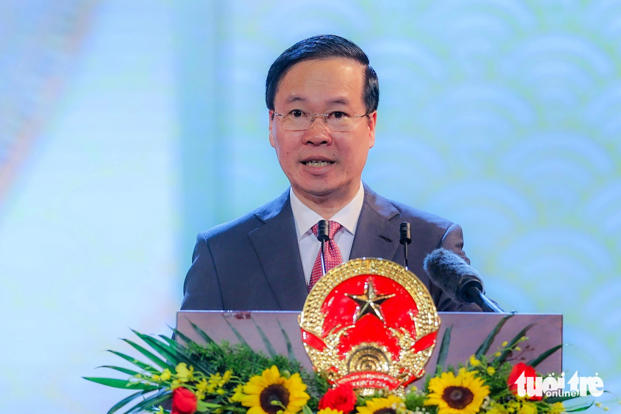 Chủ tịch nước Võ Văn Thưởng phát biểu tại chương trình kỷ niệm 78 năm Quốc khánh Việt Nam - Ảnh: NGUYỄN KHÁNH