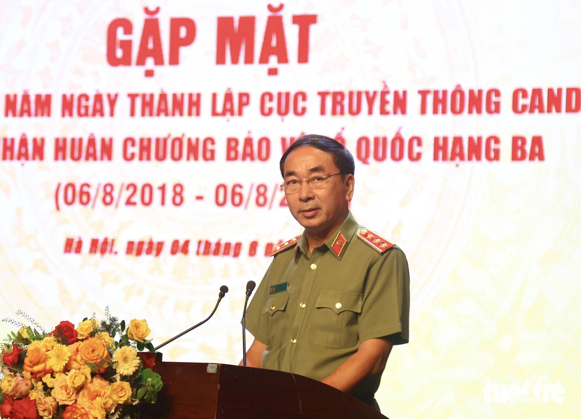 Thượng tướng Trần Quốc Tỏ - Thứ trưởng Bộ Công an phát biểu tại buổi lễ - Ảnh: DANH TRỌNG