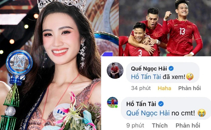 Được gọi tên vào một bài viết về "sự cố" của hoa hậu Ý Nhi, cầu thủ Hồ Tấn Tài (đồng hương với hoa hậu) đã có màn thoát khéo để tránh ồn ào - Ảnh: TTC