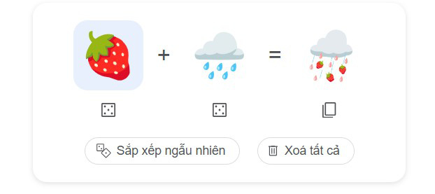 Cơn mưa dâu tây hấp dẫn được tạo ra từ emoji kitchen - Ảnh: EMOJI KITCHEN