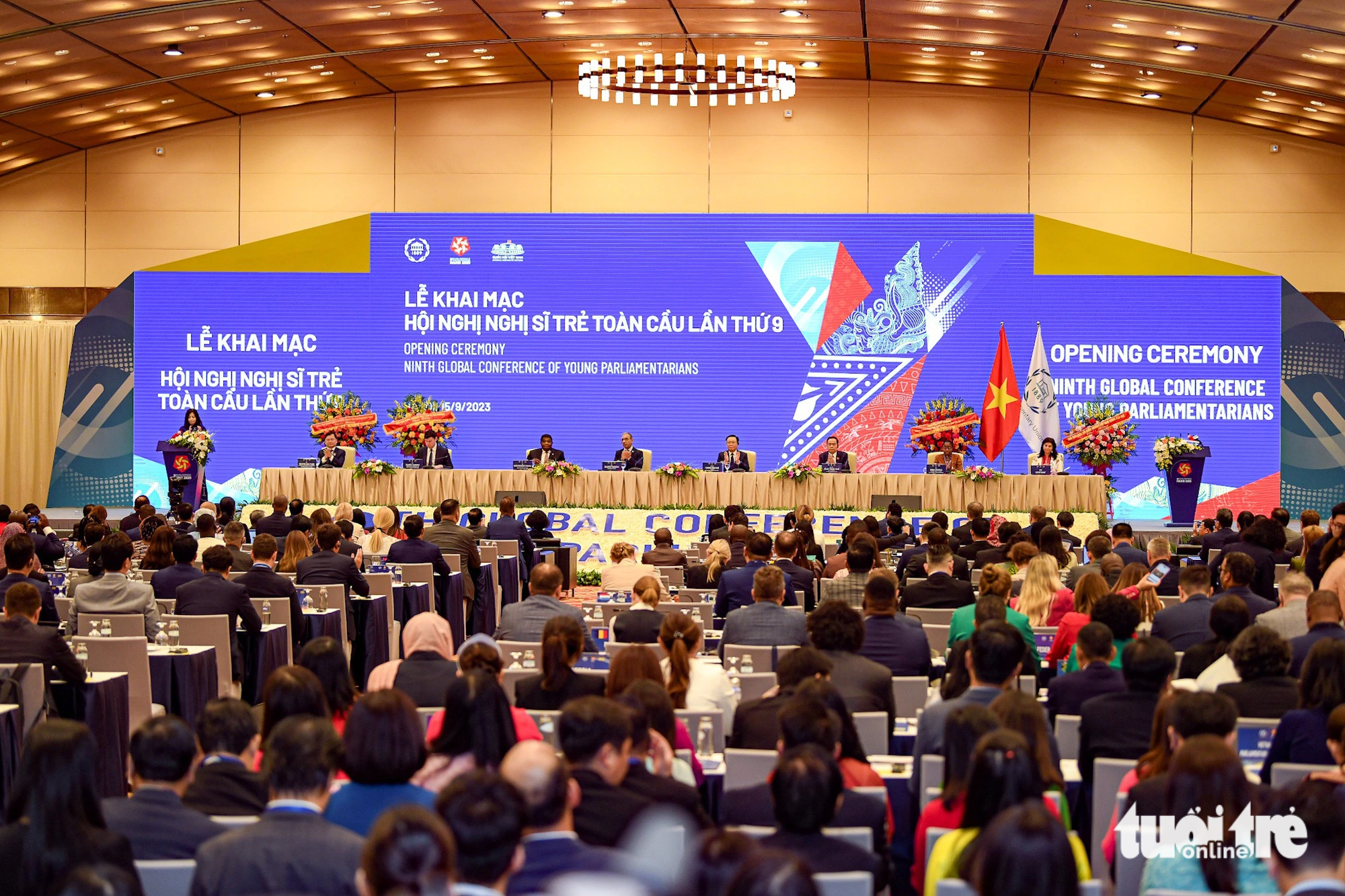 View of the opening ceremony of the 9th Global Youth Parliamentarian Conference - Photo: NAM TRAN