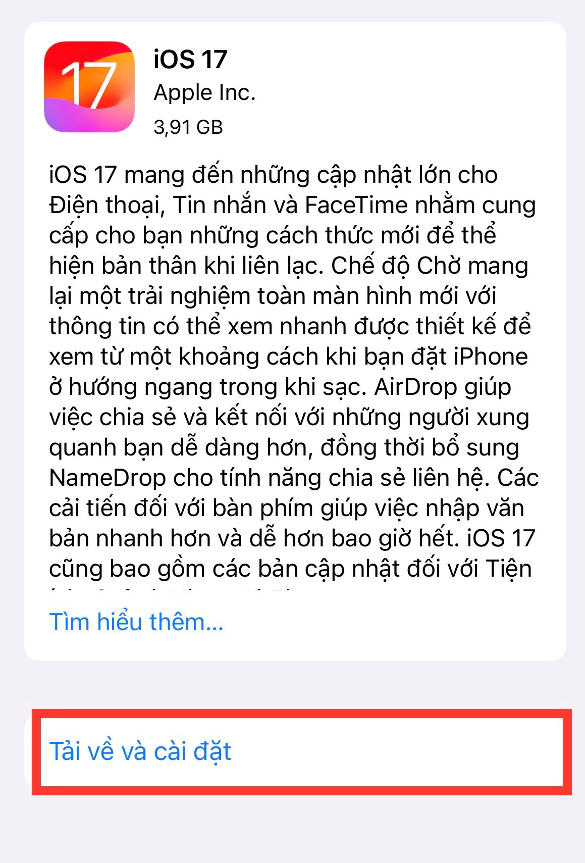 cách cập nhật ios 17 cho ip x