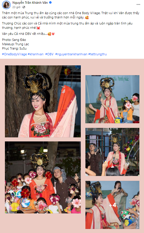 Hoa hậu Khánh Vân hóa thân thành Hằng Nga chơi đùa cùng các em nhỏ - Ảnh 7. Hành động che mặt