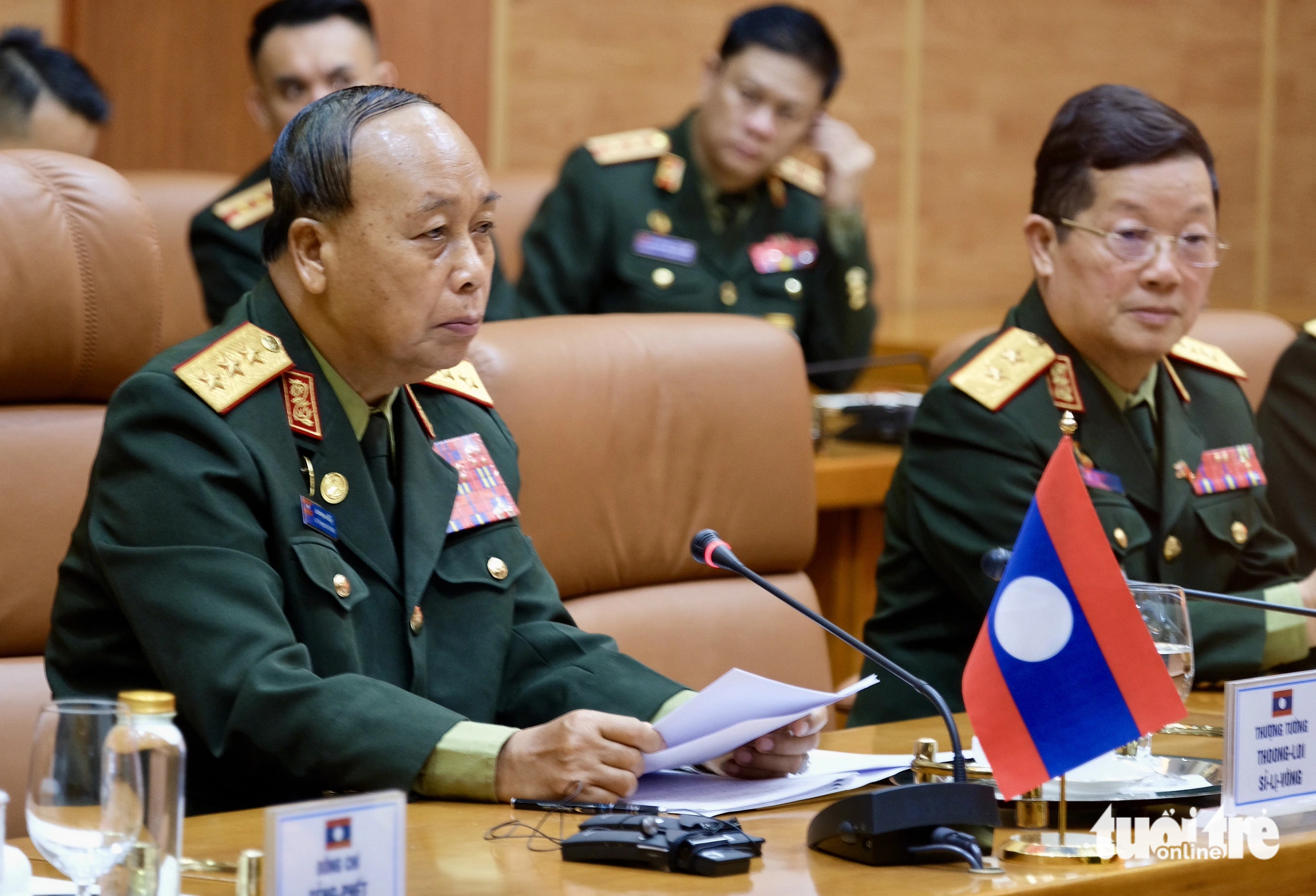 Thượng tướng Thongloi Silivong khẳng định quan hệ hai quân đội "là đặc biệt của đặc biệt" - Ảnh: HÀ THANH