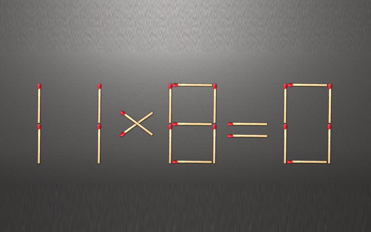 Thử tài IQ: Di chuyển một que diêm để 11x8=0 thành phép tính đúng