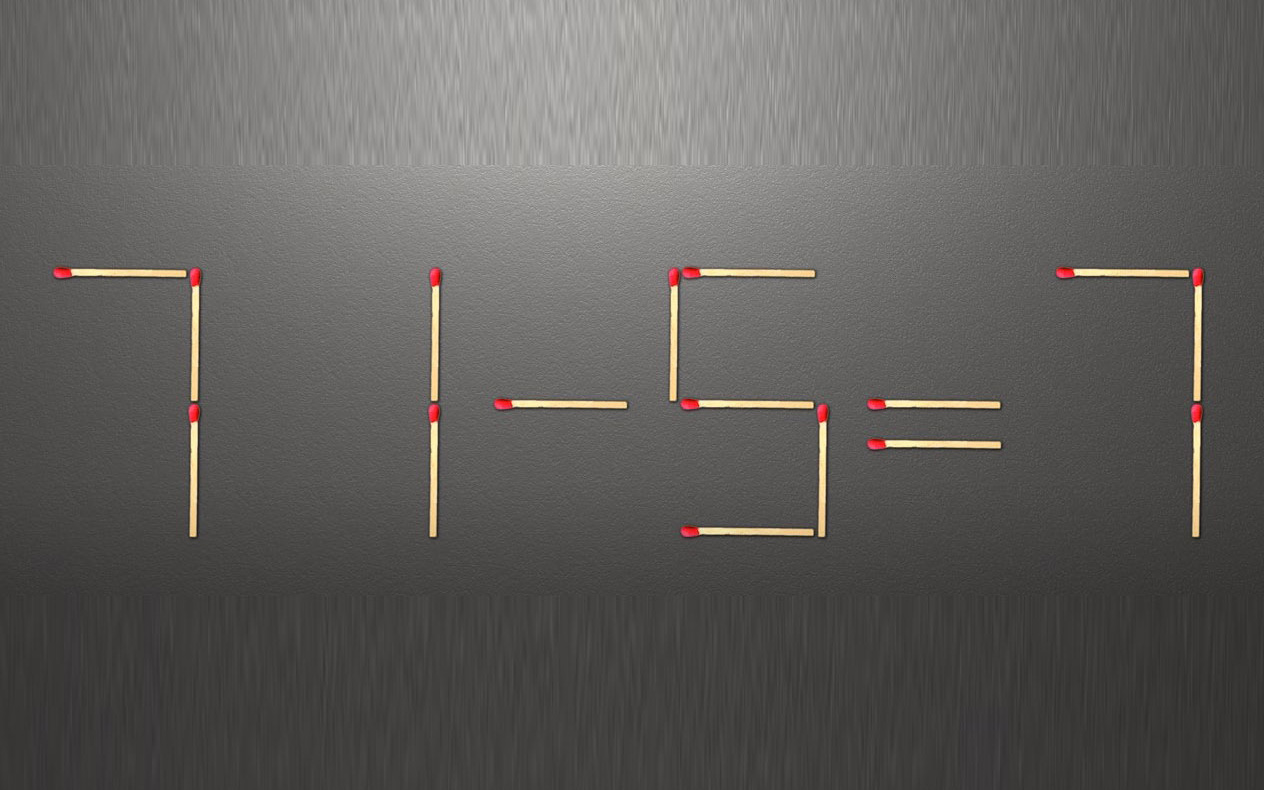 Thử tài IQ: Di chuyển một que diêm để 71-5=7 thành phép tính đúng