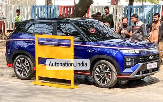 Hyundai Creta mới ra mắt đã 'cháy hàng', cứ 5 phút bán 1 xe- Ảnh 4. Hyundai Creta N Line 2024 lộ diện trên phố với nhiều chi tiết thể thao