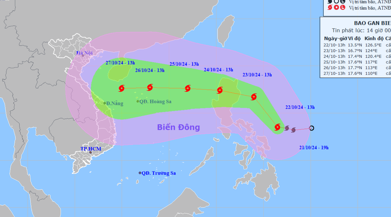 Bão Trami di chuyển nhanh vào Biển Đông, gió bão có thể mạnh cấp 10-11 - Ảnh 1.