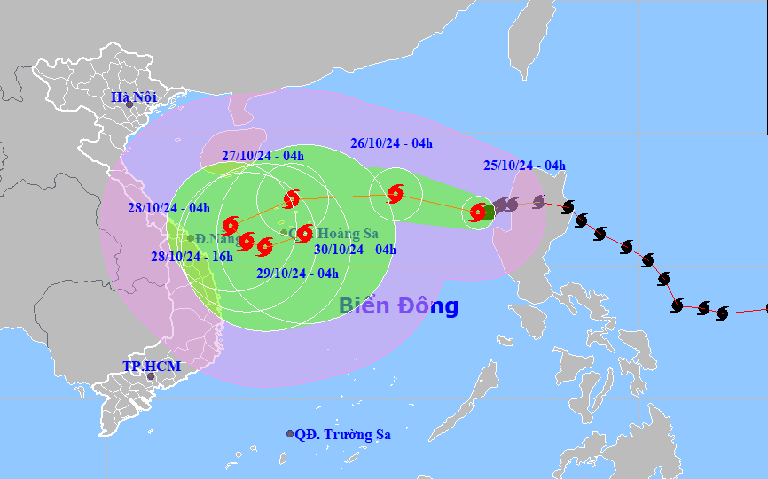 Tin bão mới nhất ngày 25-10: bão Trà Mi có hướng đi bất thường sau khi vào Biển Đông