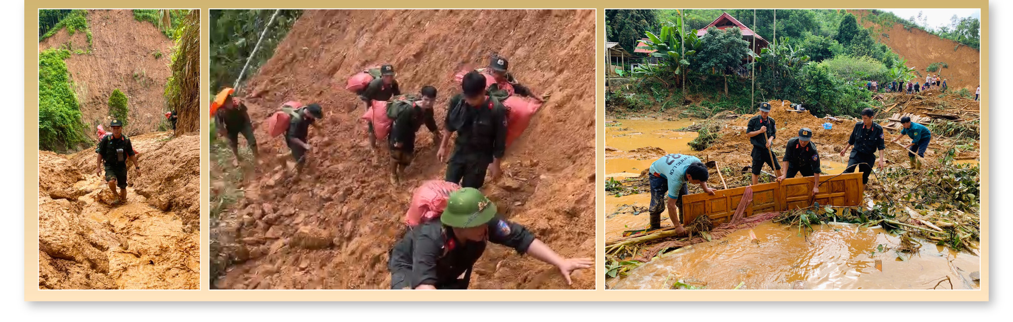 Cõng nhu yếu phẩm tiếp tế đồng bào vùng sạt lở - Ảnh 9.