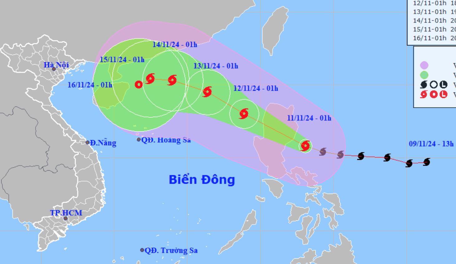 Bão Toraji mạnh lên cấp 12, giật cấp 15, tối nay vào Biển Đông, bão  - Ảnh 1.