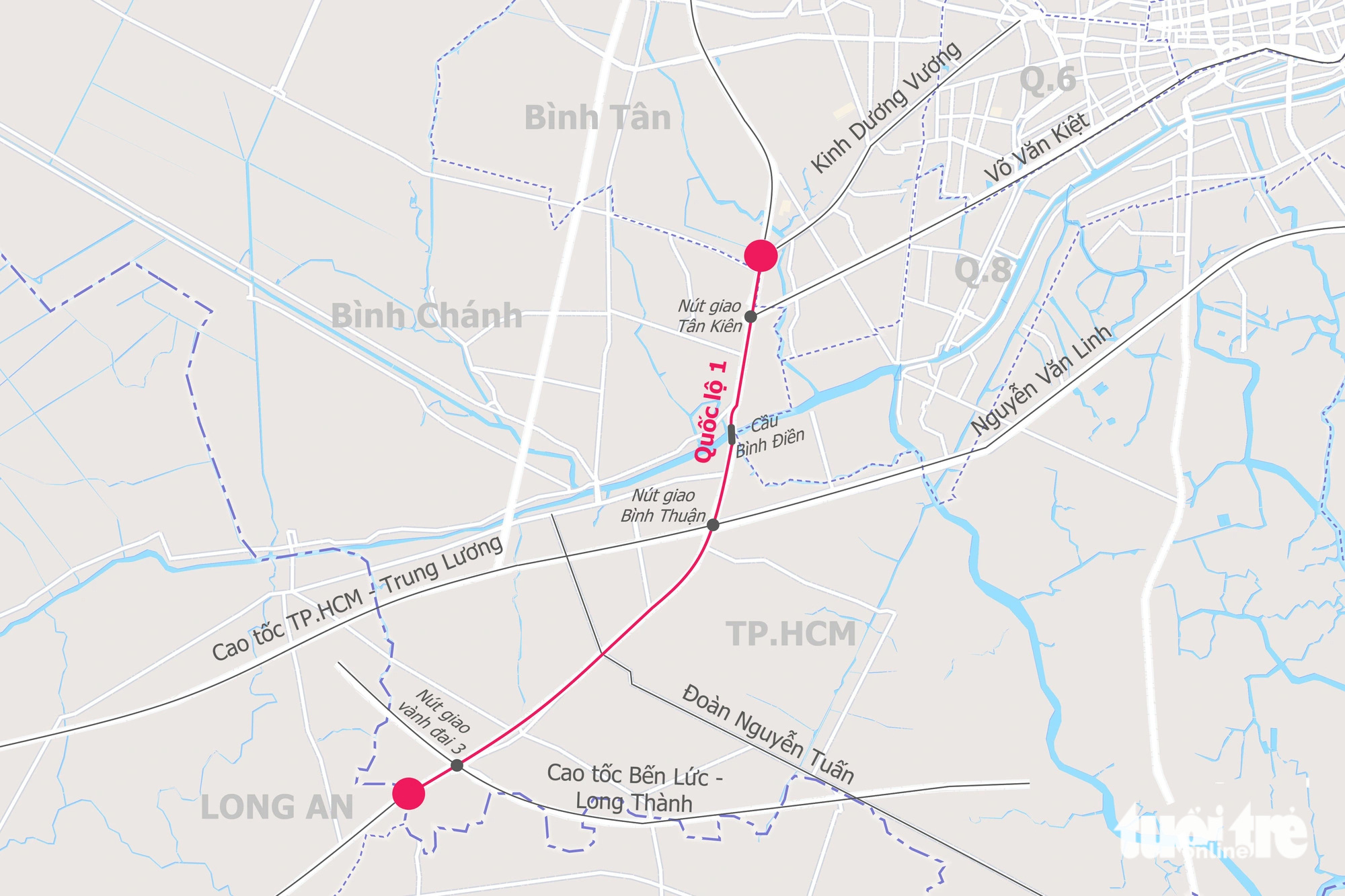 Toàn cảnh phương án mở rộng quốc lộ 1 ở cửa ngõ tây TP.HCM lên 10-12 làn xe - Ảnh 16.