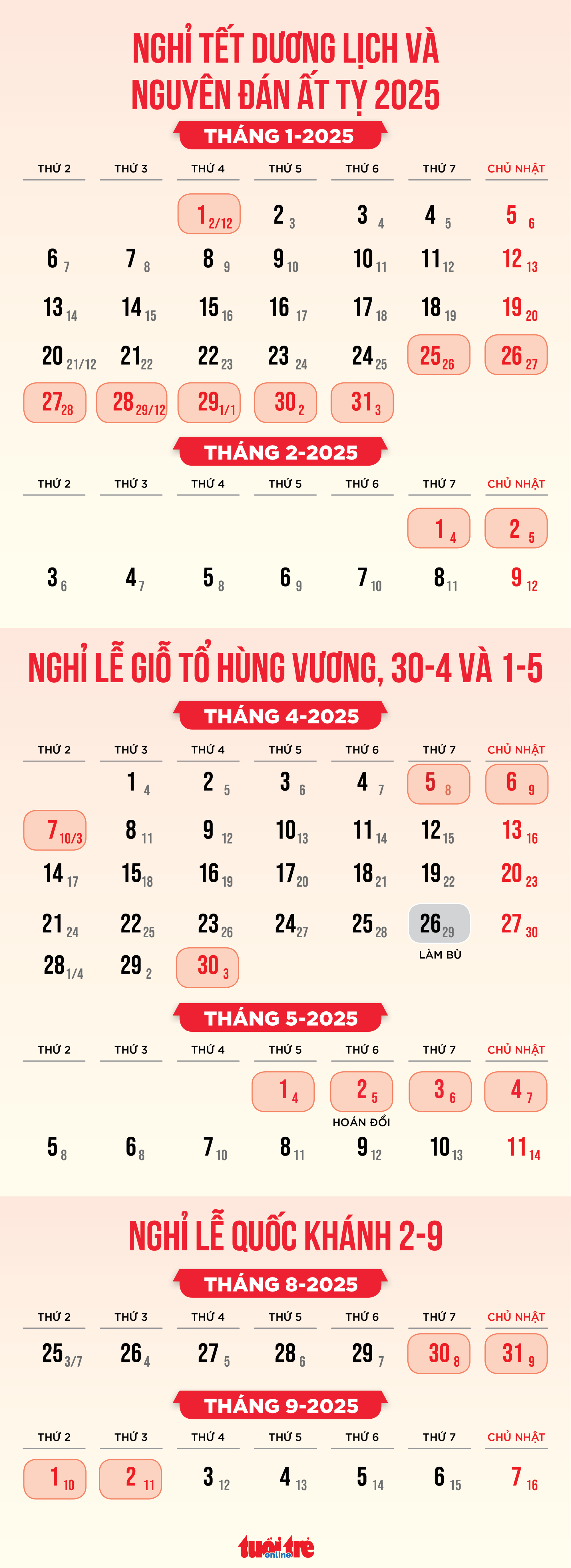 Chính thức: Nghỉ 9 ngày liền dịp Tết Nguyên đán 2025 - Ảnh 2.