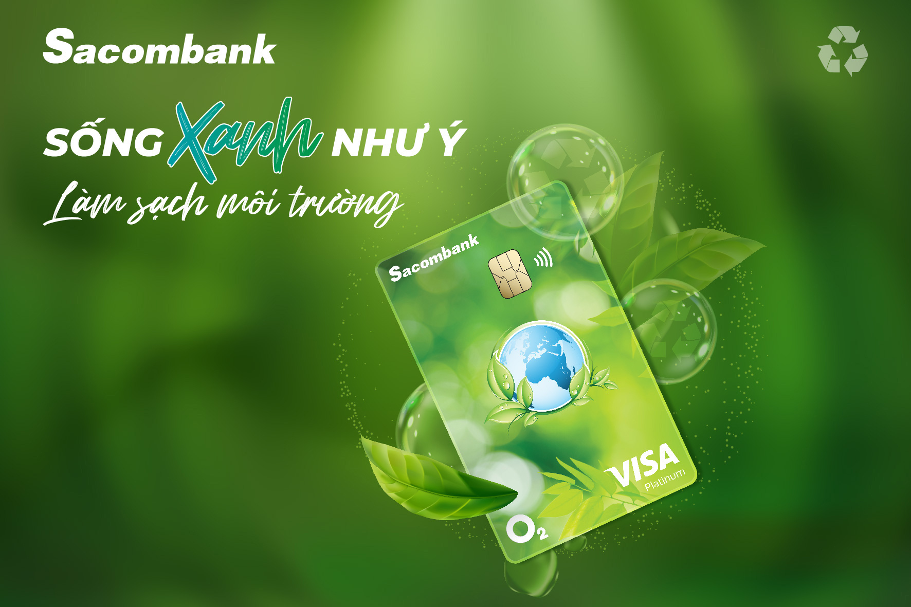 Ra mắt thẻ Sacombank Visa Platinum O₂ hướng đến tiêu dùng xanh - Ảnh 1.