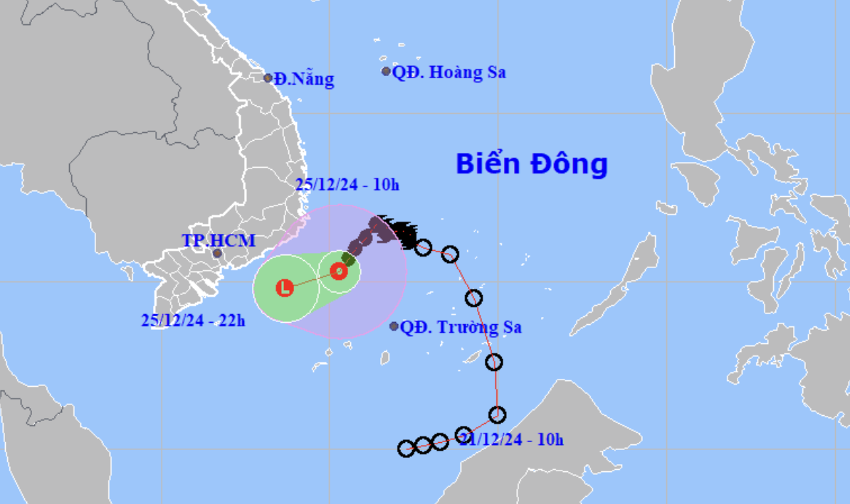 Bão số 10 suy yếu thành áp thấp nhiệt đới, đang trên biển Khánh Hòa - Bình Thuận - Ảnh 1.