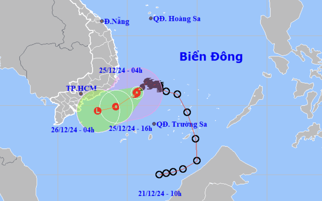 Bão số 10 suy yếu thành áp thấp nhiệt đới, đang trên biển Khánh Hòa - Bình Thuận - Ảnh 2.